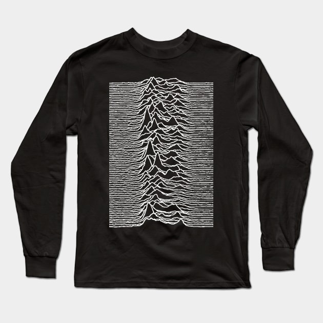 Unknown Pleasures Black and White Long Sleeve T-Shirt by arkitekta